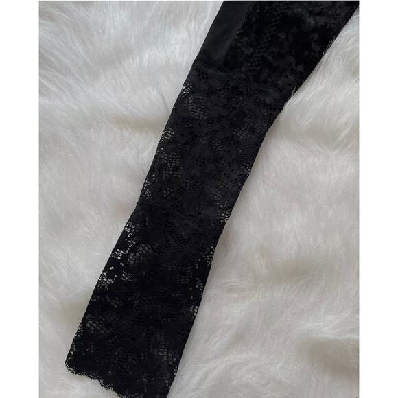 We are HAH I can xxxplain Pants Legging Velvet Lace Black Hi Waist Size XS - NWT - Picture 9 of 12